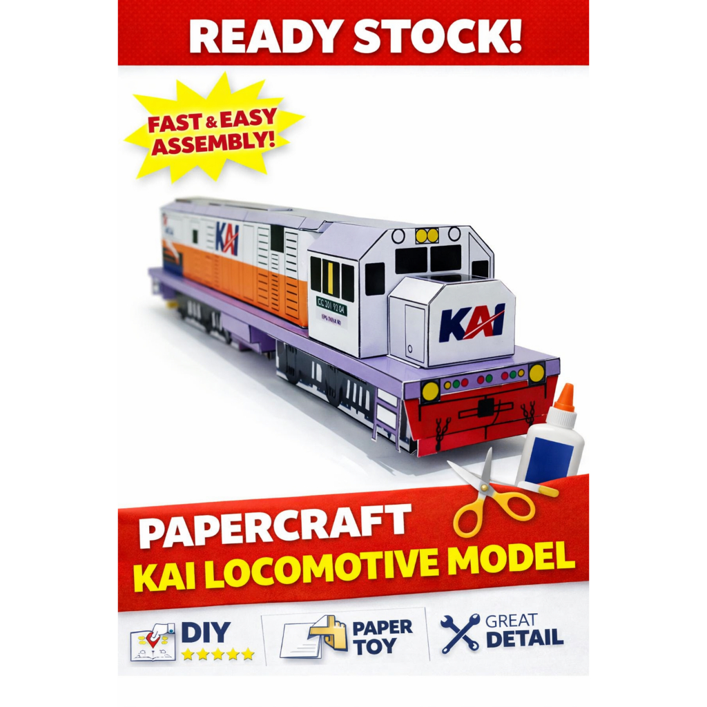 DIY Papercraft kertas Kereta Api CC201