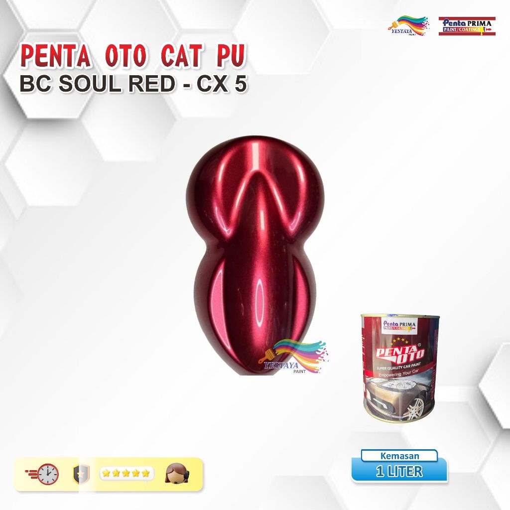 Cat Penta Oto/Cat Duco PU MZ-3645 Red CX 5 1Kg Merah Mazda CX5
