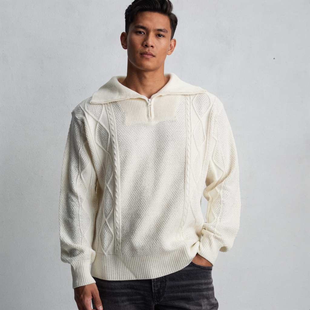 Guteninc Knitwear Cable Halfzip Tayya