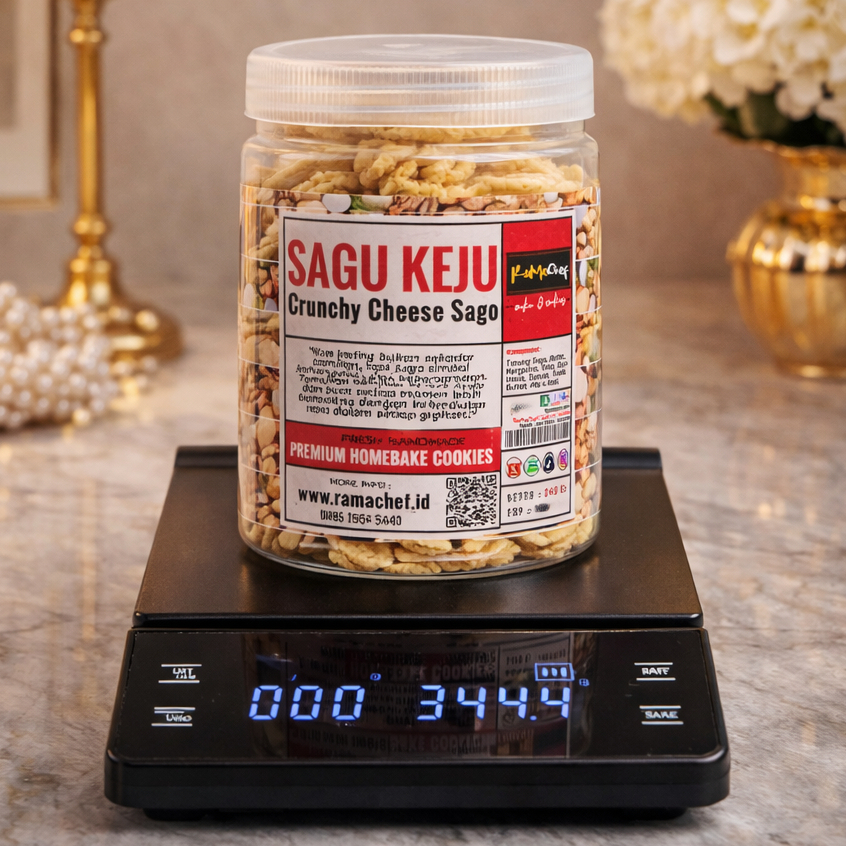 SAGU KEJU Premium Triple Cheese Edam Parmesan Cheddar Butter Wisman | Spesial Kue Kering Lebaran | Kemasan Hardtop 350gr & Jar 750ml by RaMaChef