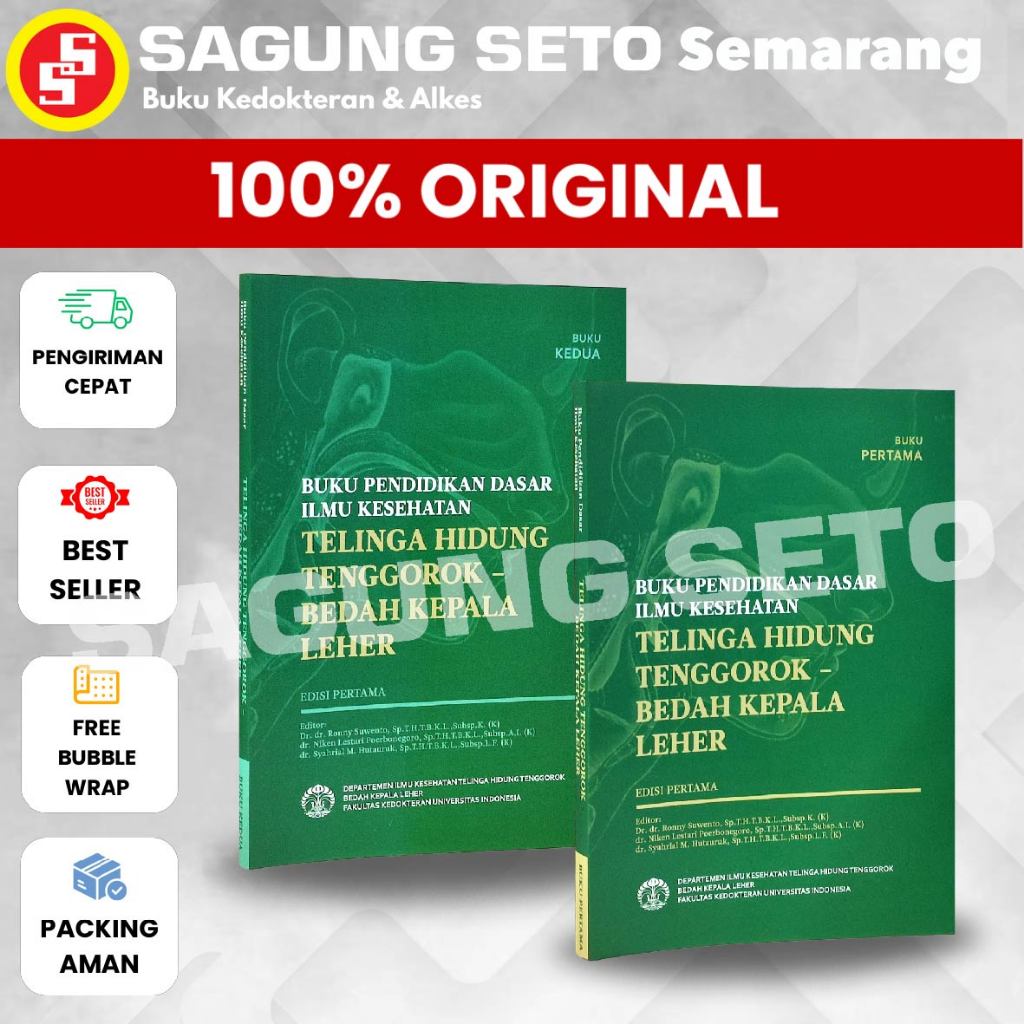 BUKU PENDIDIKAN DASAR ILMU KESEHATAN - TELINGA HIDUNG TENGGOROK - BEDAH KEPALA LEHER EDISI 1 (1-SET)