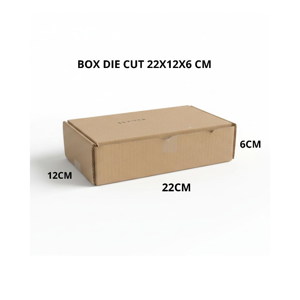 KARDUS BOX PARCEL DIECUT BOX HAMPERS UKURAN 22 x 12 x 6