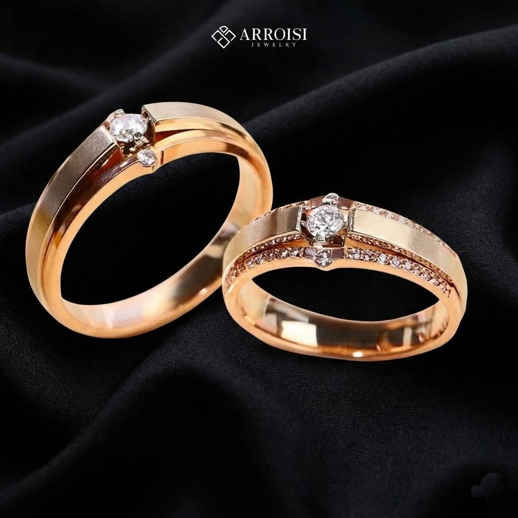 Arroisi Jewelry Cincin Couple perak Cincin Couple emas - (PS34226)