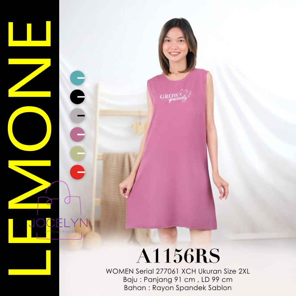 LEMONE Rayon Spandek 1156RS Daster Mini Dress Yukensi size 2XL polos sablon bahan halus lembut tebal
