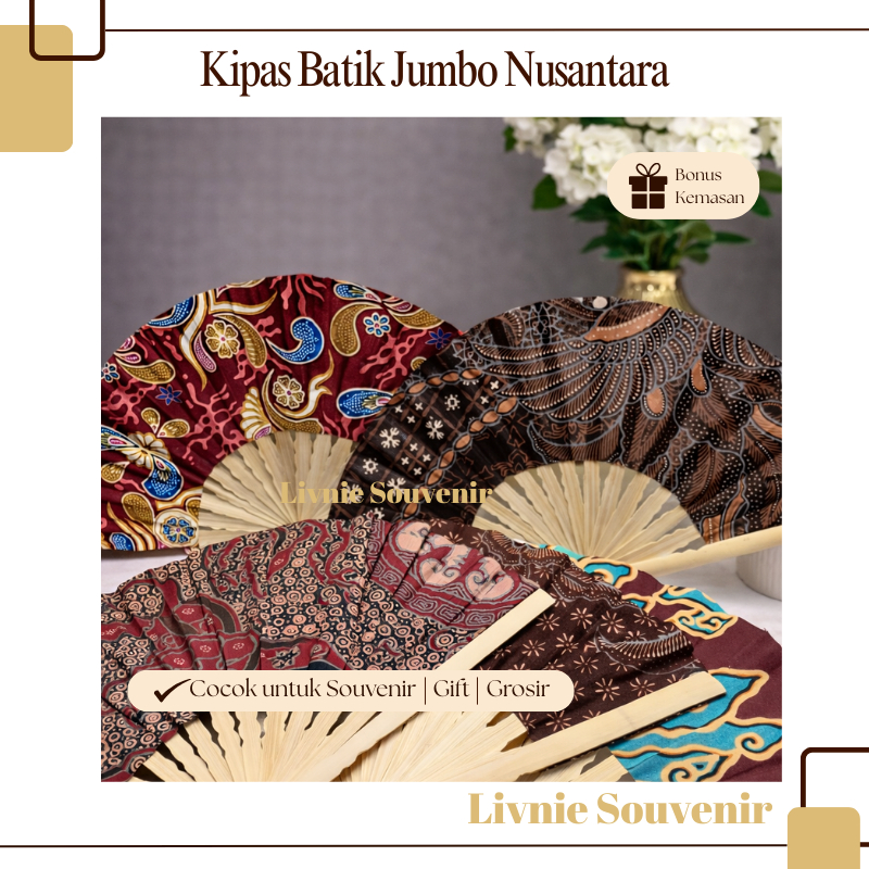 Souvenir Kipas Batik Lipat Jumbo | Pernikahan | Souvenir Acara