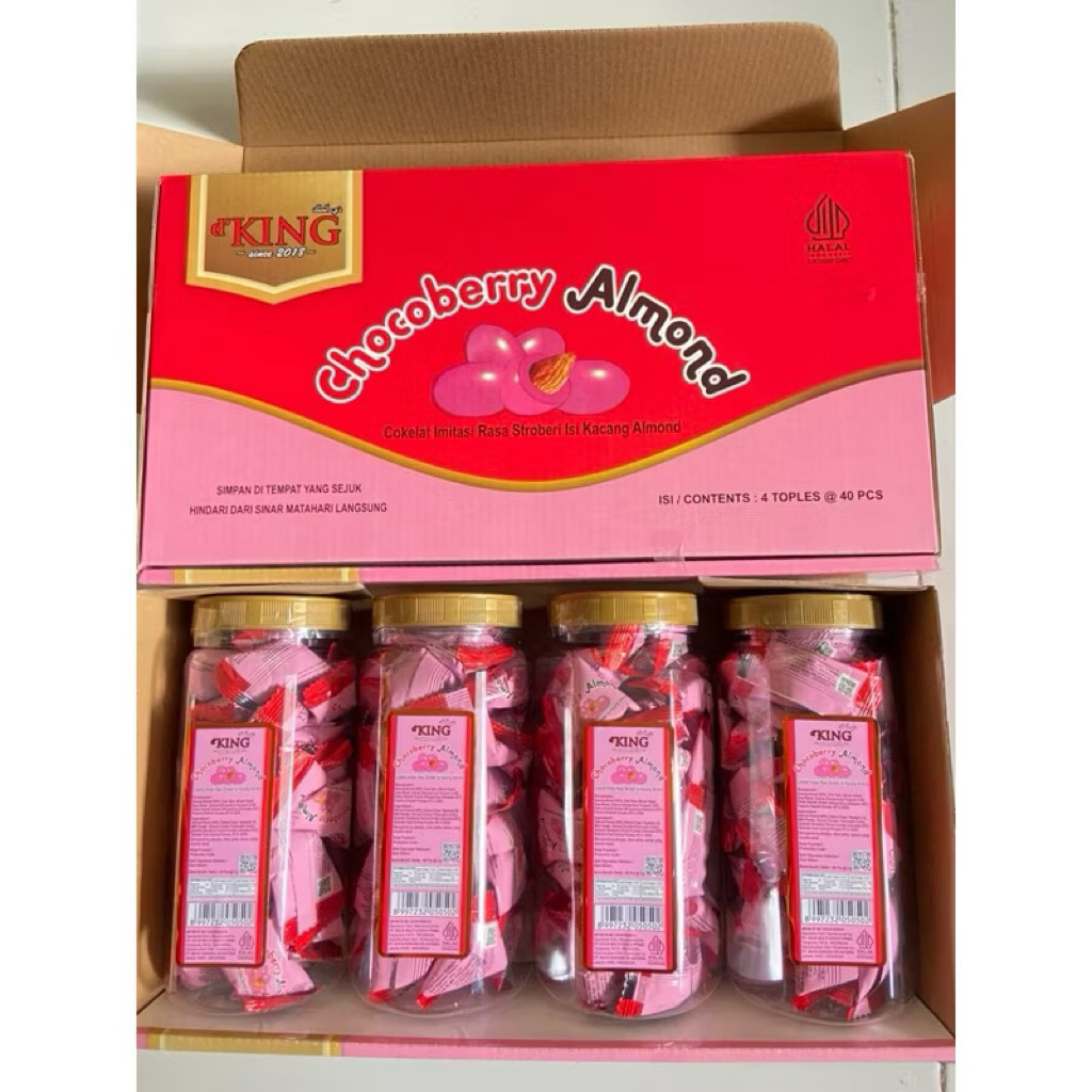 D’king Bonibol Chocoberry Almond / Dking Bonibol Choco Berry Almond 1 Box isi 4 Toples