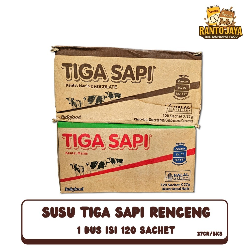 1 Dus Susu Tiga Sapi Renceng isi 120 Sachet