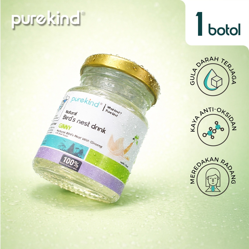 PUREKIND Bird’s Nest Drink GINNY | Sarang Burung Walet & Ginseng | Vitality Wellness Drink