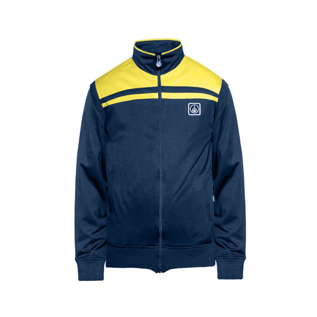 Prung Pesoti Jacket Tracktop 80's Jaket Sporty Warna Navy Kuning