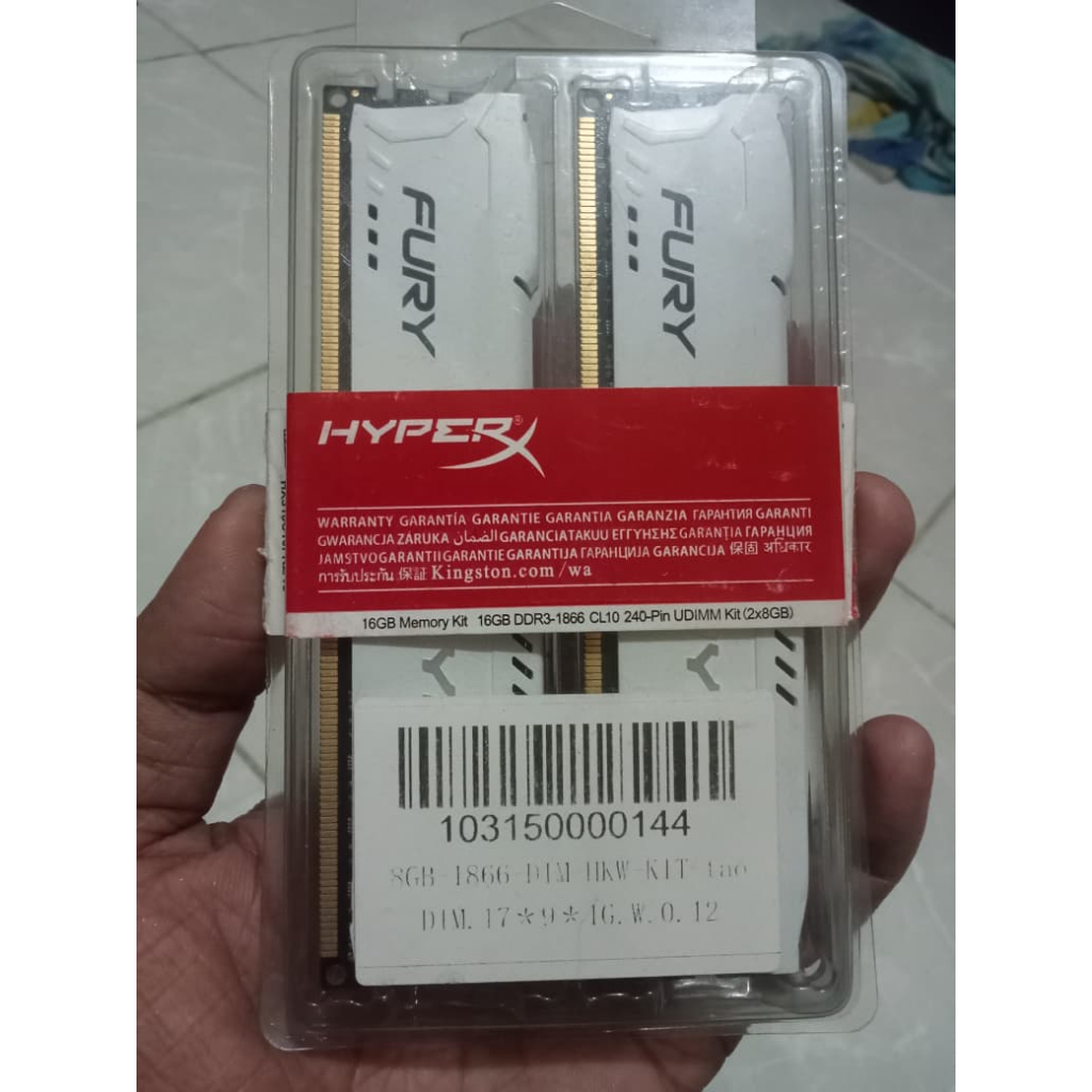 RAM Kit Gaming Kingston Hyper X Fury DDR3 1866Mhz 16GB (2x8GB) Original