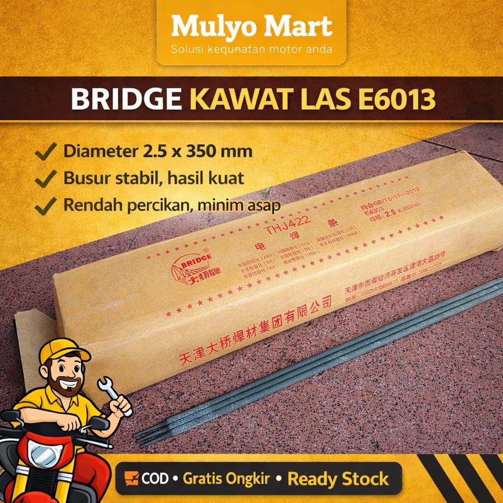 Kawat Las 2.5mm Bridge THJ422 E6013 E4303 Stick Welding Electrode
