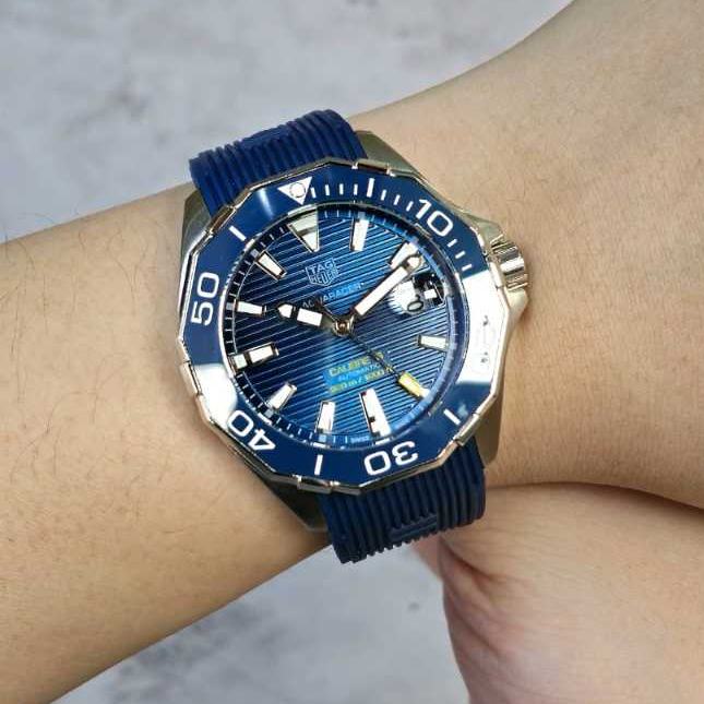 Jam Tangan Pria VSWTag VSWHeuer Carrera 300M Strap Rubber Aquaracer Caliber 5 44mm Fullset