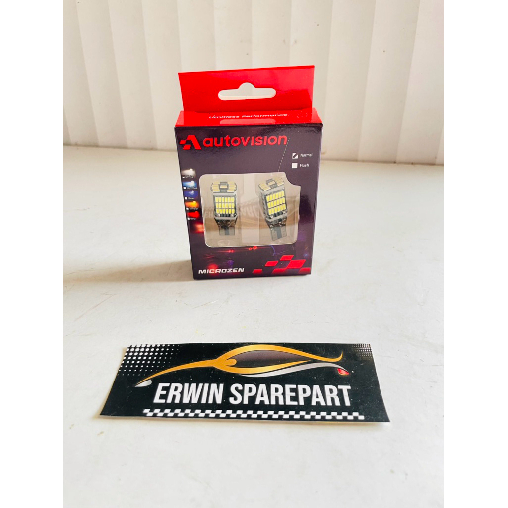 LAMLU LED T13 T15 T16 AUTOVISION PUTIH LAMPU MUNDUR MOBIL