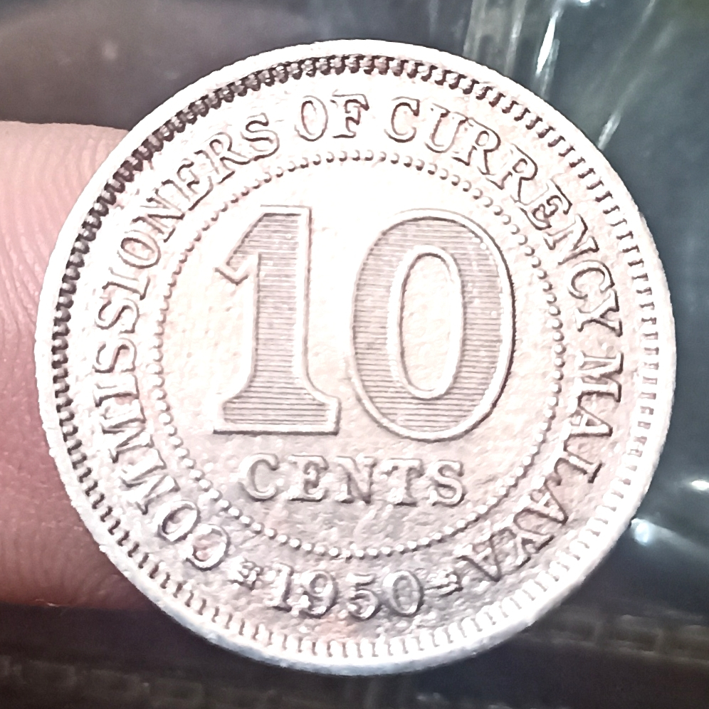 Koin Kuno Malaya 10 Cents - George VI Tahun 1950