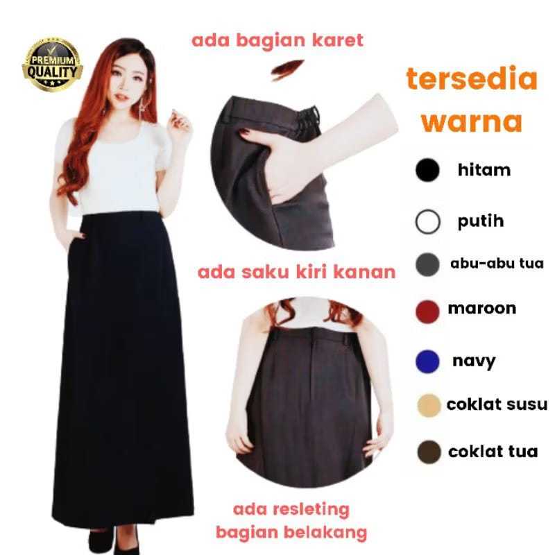 ROK PANJANG WANITA ROK SPAN PANJANG ROK MAXI ROK OSPEK KULIAH ROK KERJA FORMAL