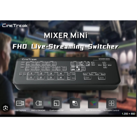 cinetreak mixer mini HDMI FHD live streaming video switcher
