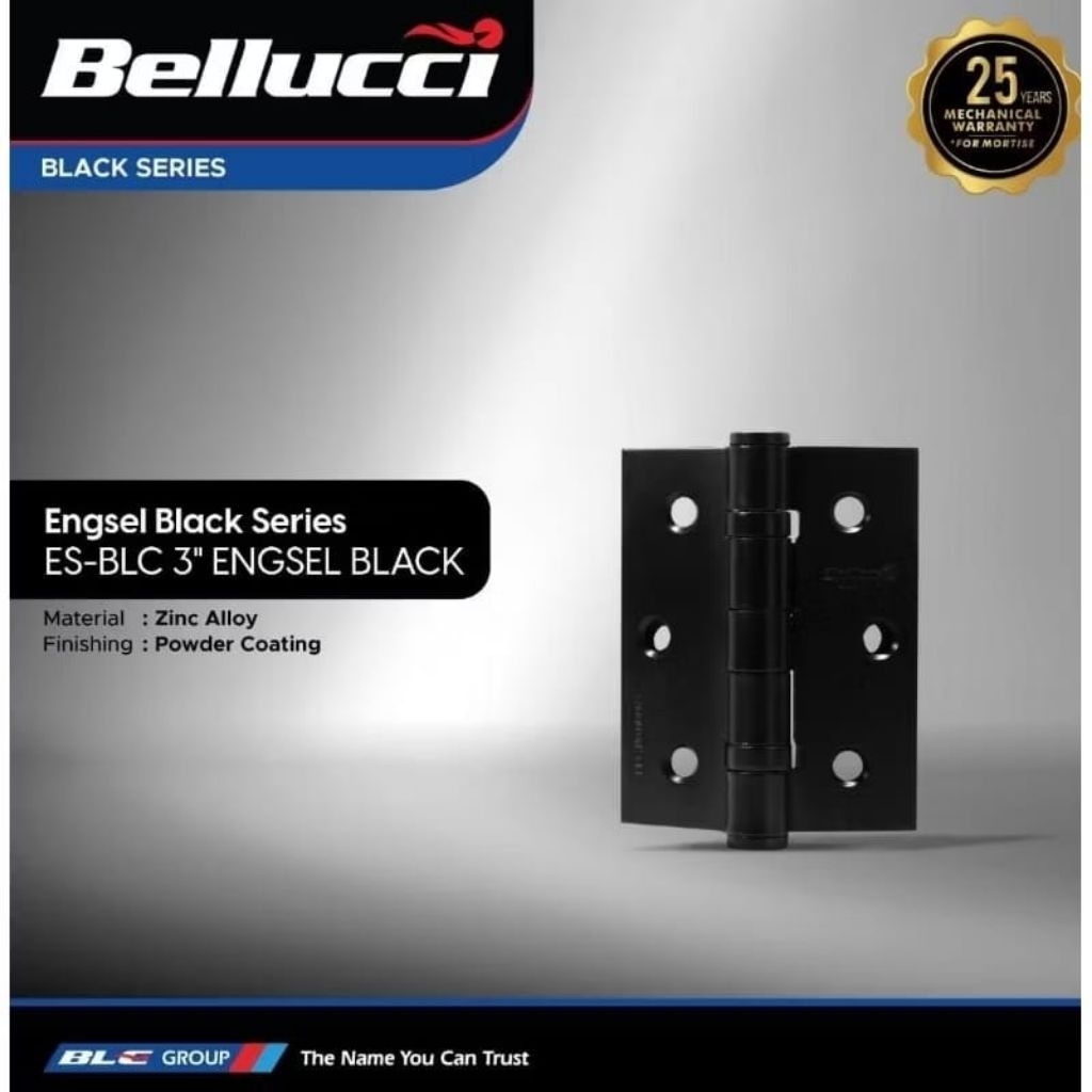 Engsel Jendela Bellucci 3" Hitam / Engsel Jendela Hitam 3 inch / Engsel Bellucci Hitam