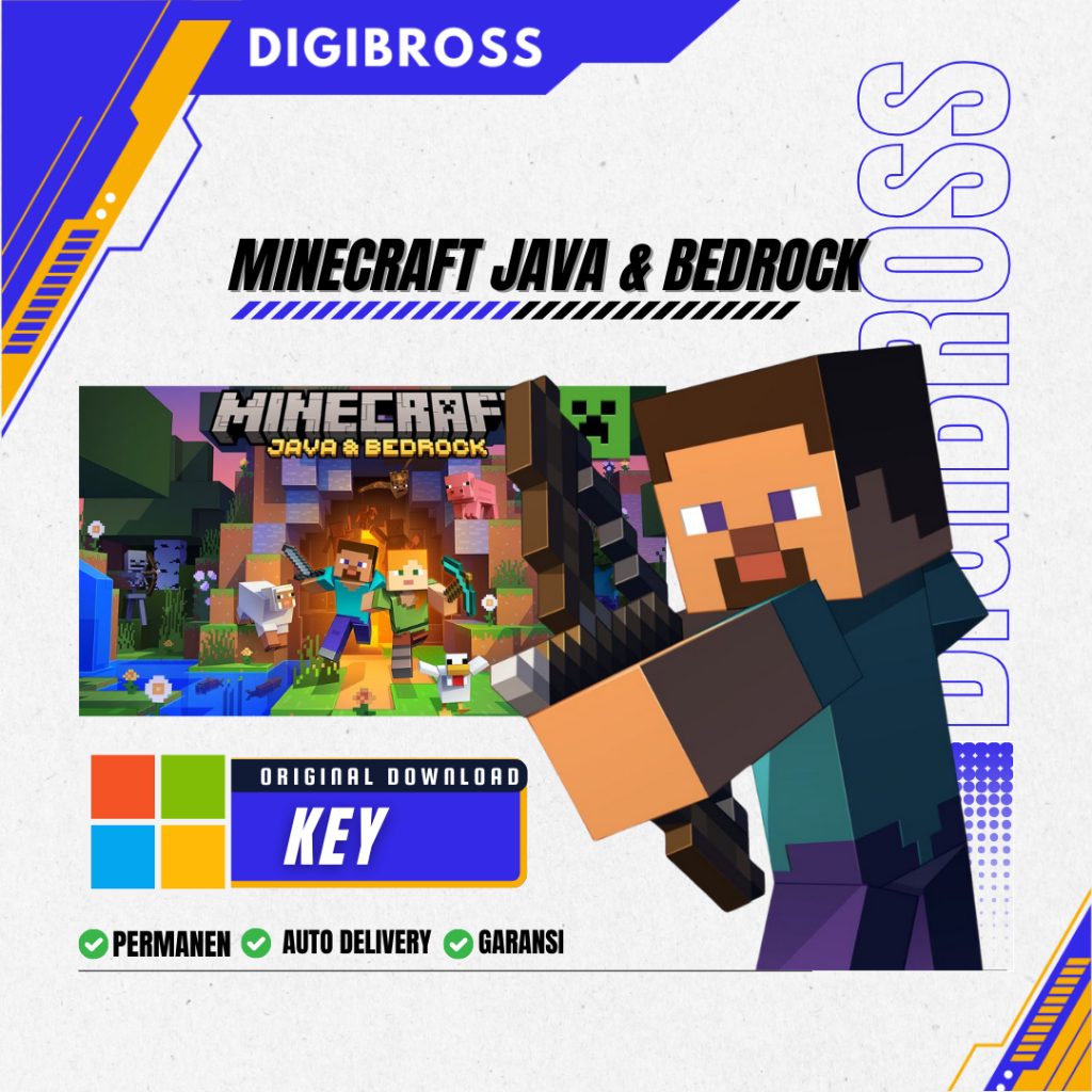 Minecraft Java & Bedrock Original Microsoft Store Key / Redeem Key  Permanen / Game PC / Game Minecr