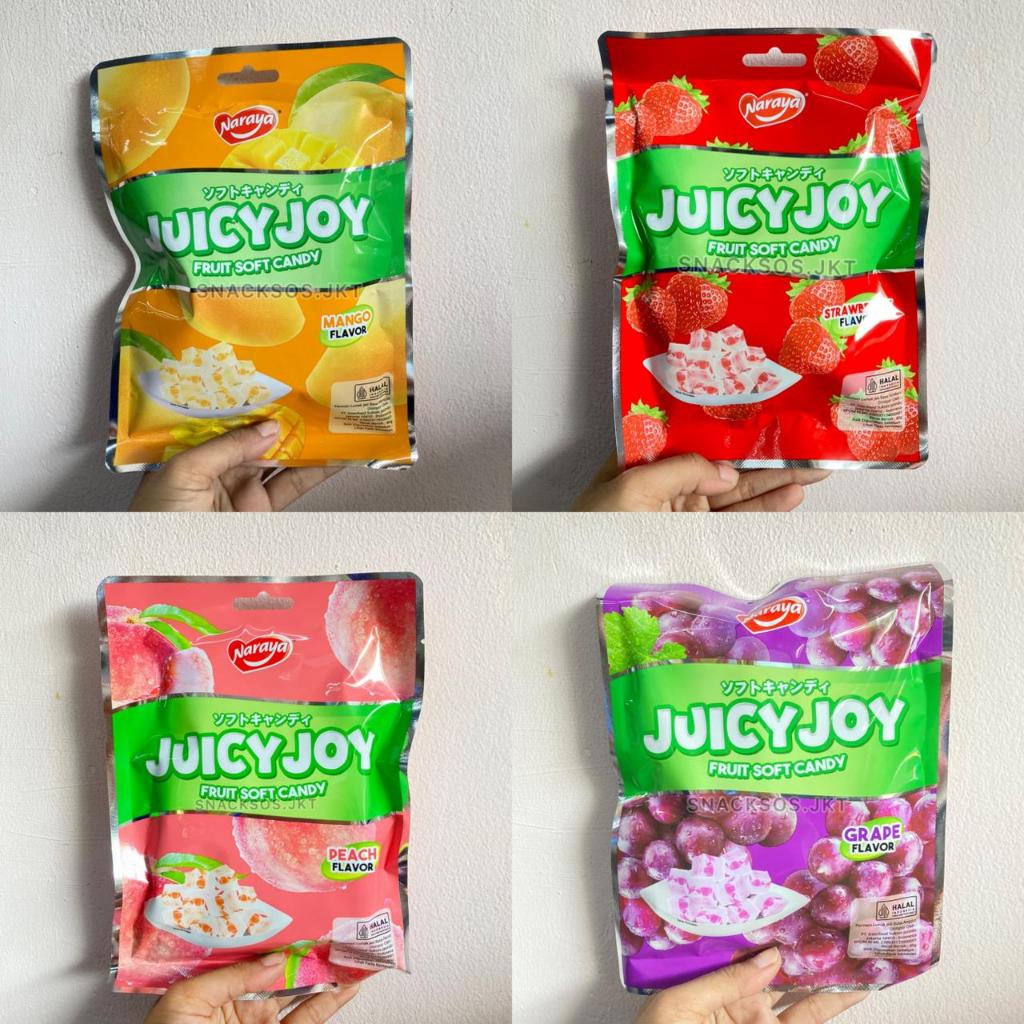 NARAYA JUICY JOY FRUIT SOFT CANDY GRAPE / STRAWBERRY/ MANGO / PEACH