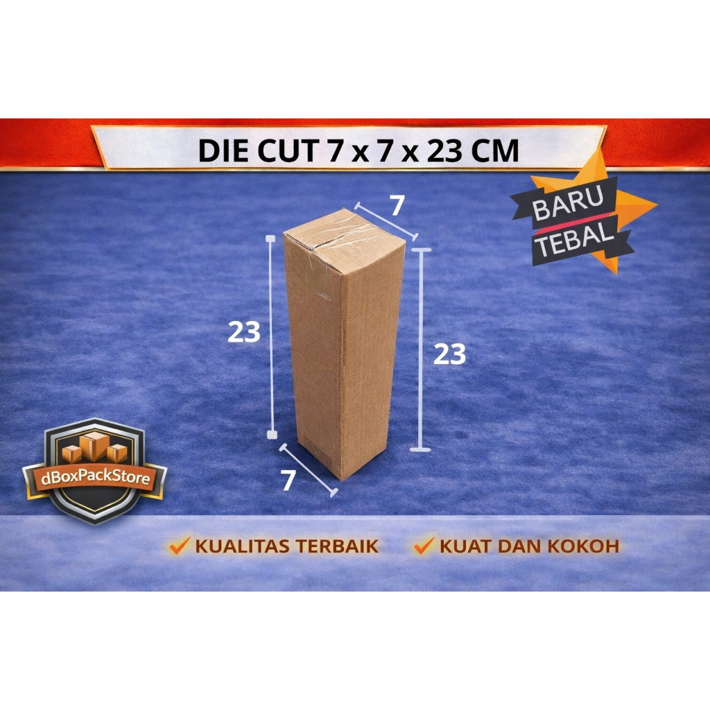 Kardus Packing 7 x 7 x 23 cm Polos Tebal – Dus Botol Pengiriman Olshop