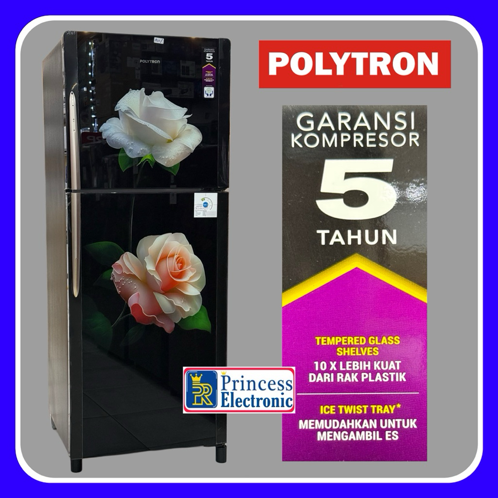 Kulkas 2 Pintu POLYTRON Belleza Varia 210 liter PRM 21DRD