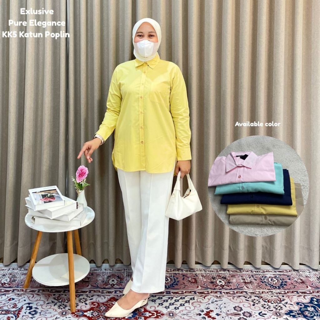 Kemeja NURAMA Katun Poplin | Blouse Wanita | Kemeja M & L