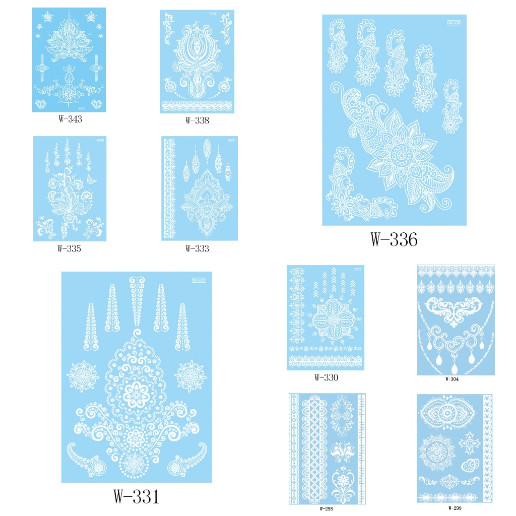 Henna Instan Tattoo Temporary Stiker Tato Hena Putih L580