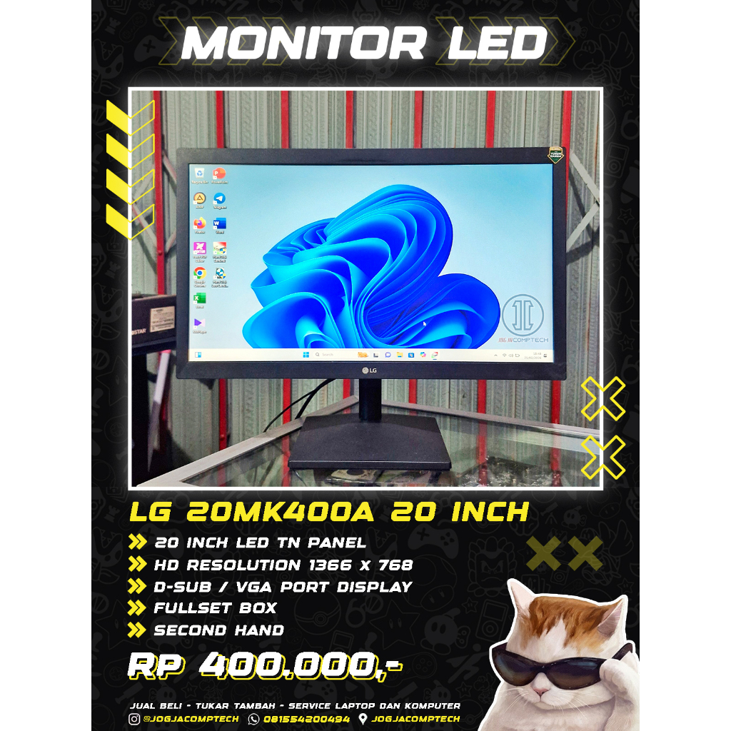 Monitor LED LG 20MK400A 20 inch TN Panel HD BUKAN MONITOR LED 19 INCH 22 INCH