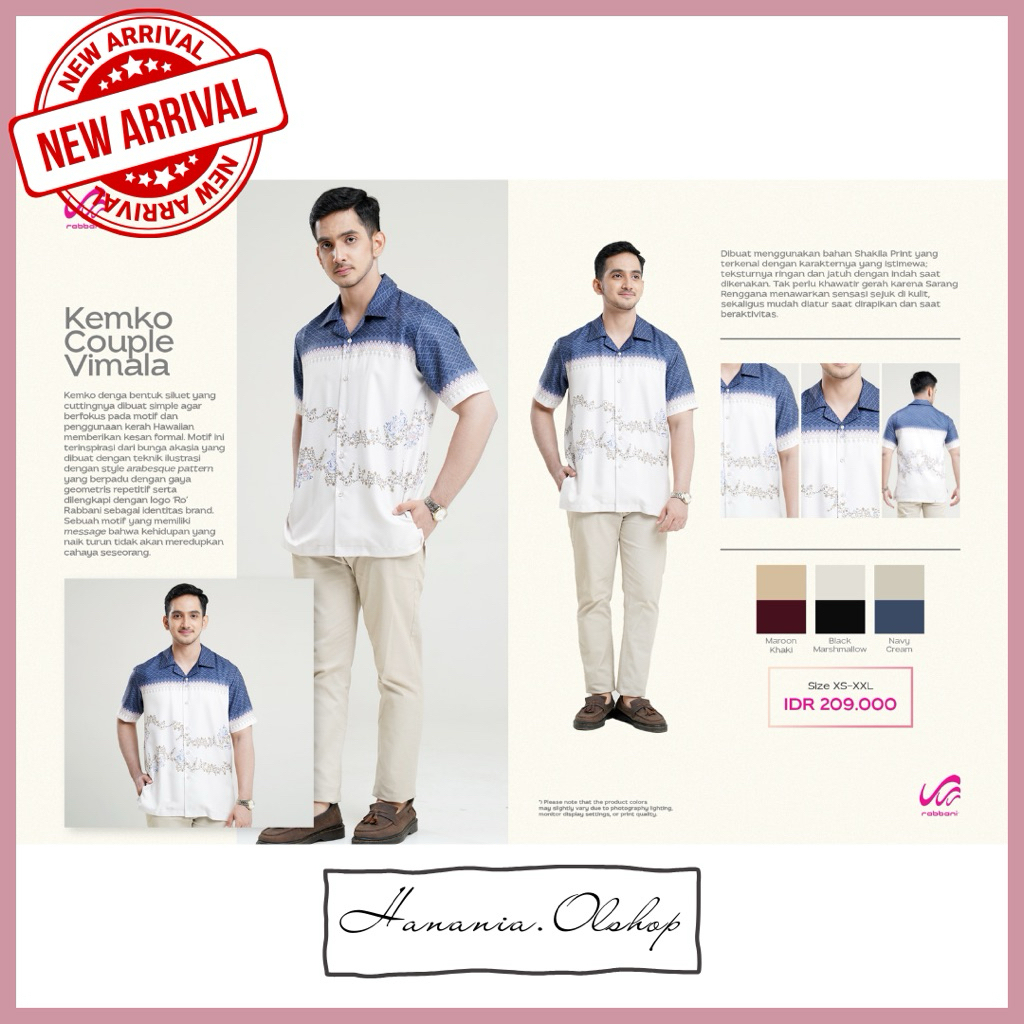 DISKON RABBANI - NEW ARRIVAL Kemko Couple Vimala Rabbani | couple lebaran | couple rabbani | baju co