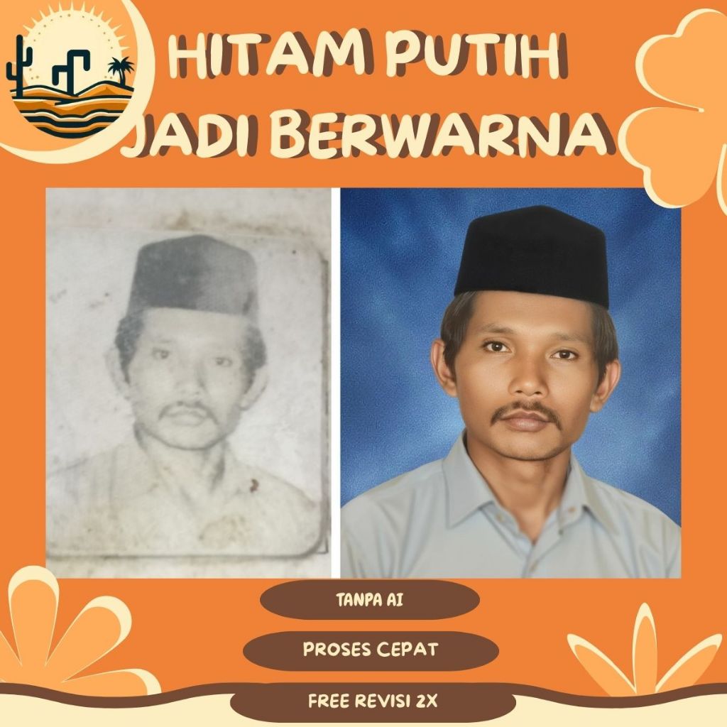 EDIT FOTO HITAM PUTIH MENJADI BERWARNA/RESTORASI FOTO RUSAK/EDIT FOTO/PROFESIONAL EDITING/MEMPERBAIK