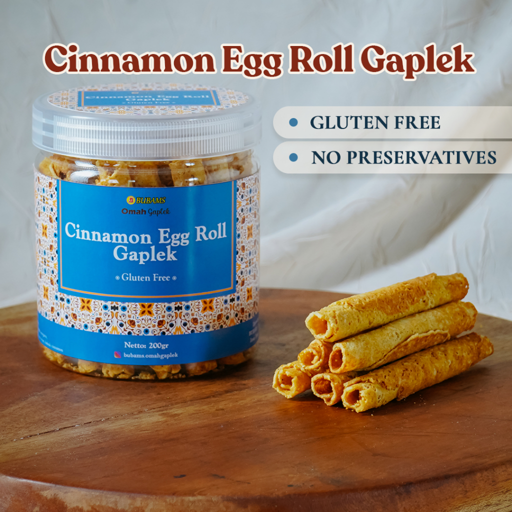 Bubams Cinnamon Egg Roll Gaplek GLUTEN FREE Kue Kering Hampers Ramadhan/Lebaran