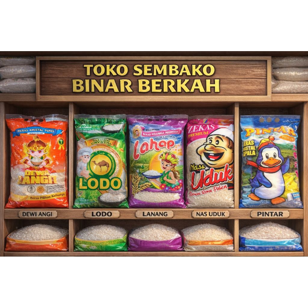 aneka beras 3kg , pinpin,lahap wanita ,lodo dewa langit (instan - cargo)
