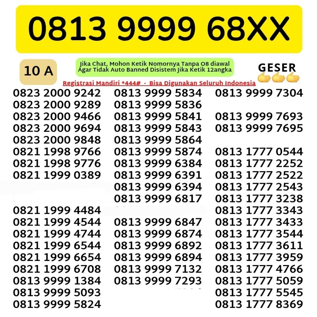 Nomor Cantik Telkomsel Panca Super 99999 Kartu Perdana Telkomsel Tsel Red Telkomsel 5g Telkomsel 10 