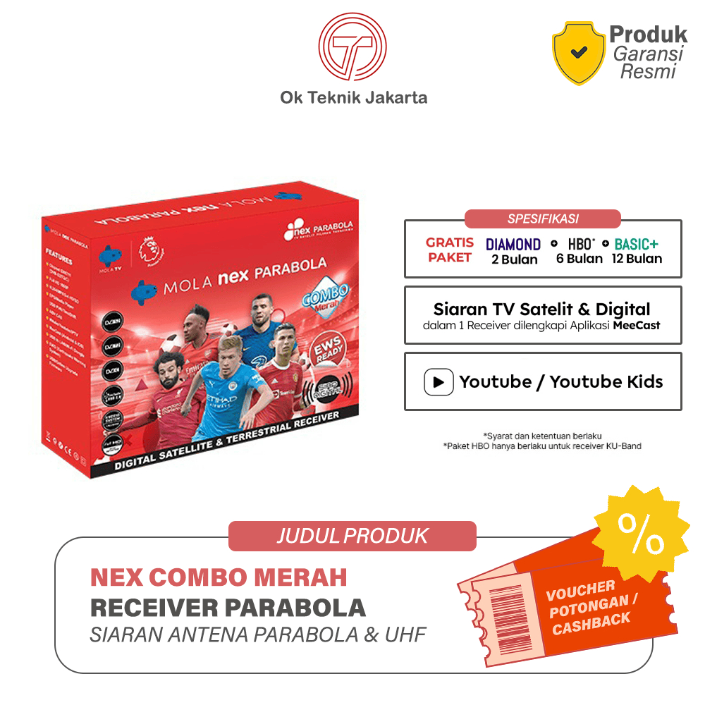 NEX -  Receiver Parabola Dan Set Top Box Nex Parabola Combo (DVB S2 & DVB T2)