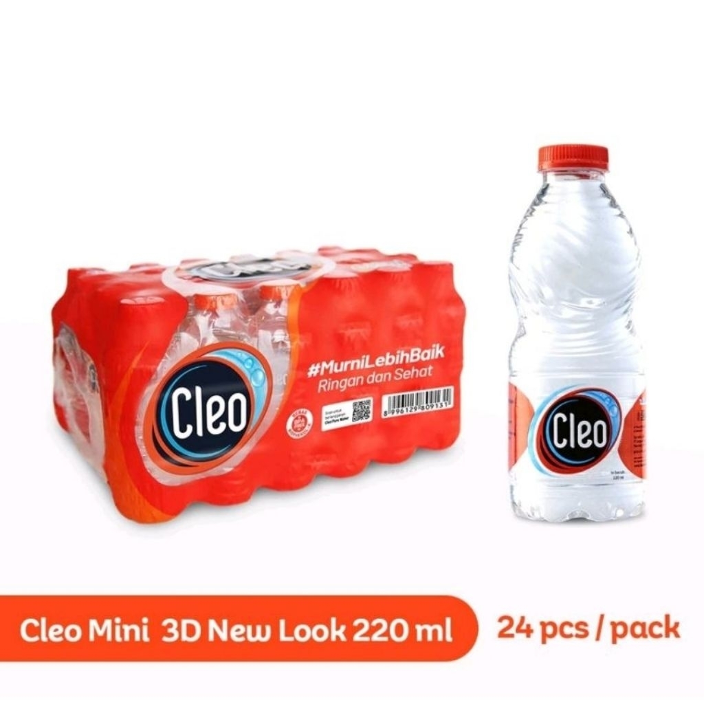 Cleo Air Murni Botol 220ml 1 Dus Isi 24 Botol – Air Mineral Cleo Kemasan Botol Kecil Praktis Untuk A