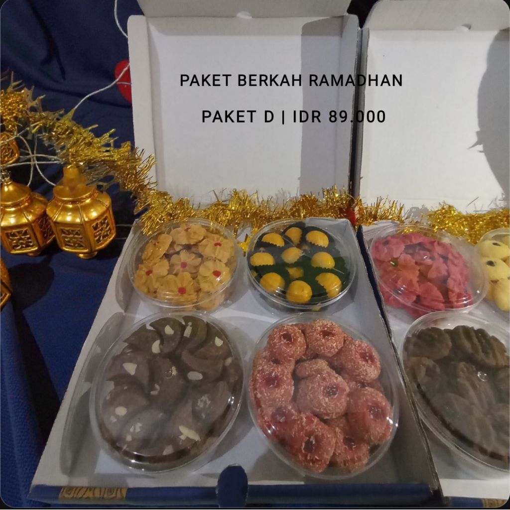 ( Paket Berkah D ) PAKET KUE LEBARAN BERKAH 250 gr isi 4 PARCEL Lebaran ( Instant only ) PAKET HAMPE