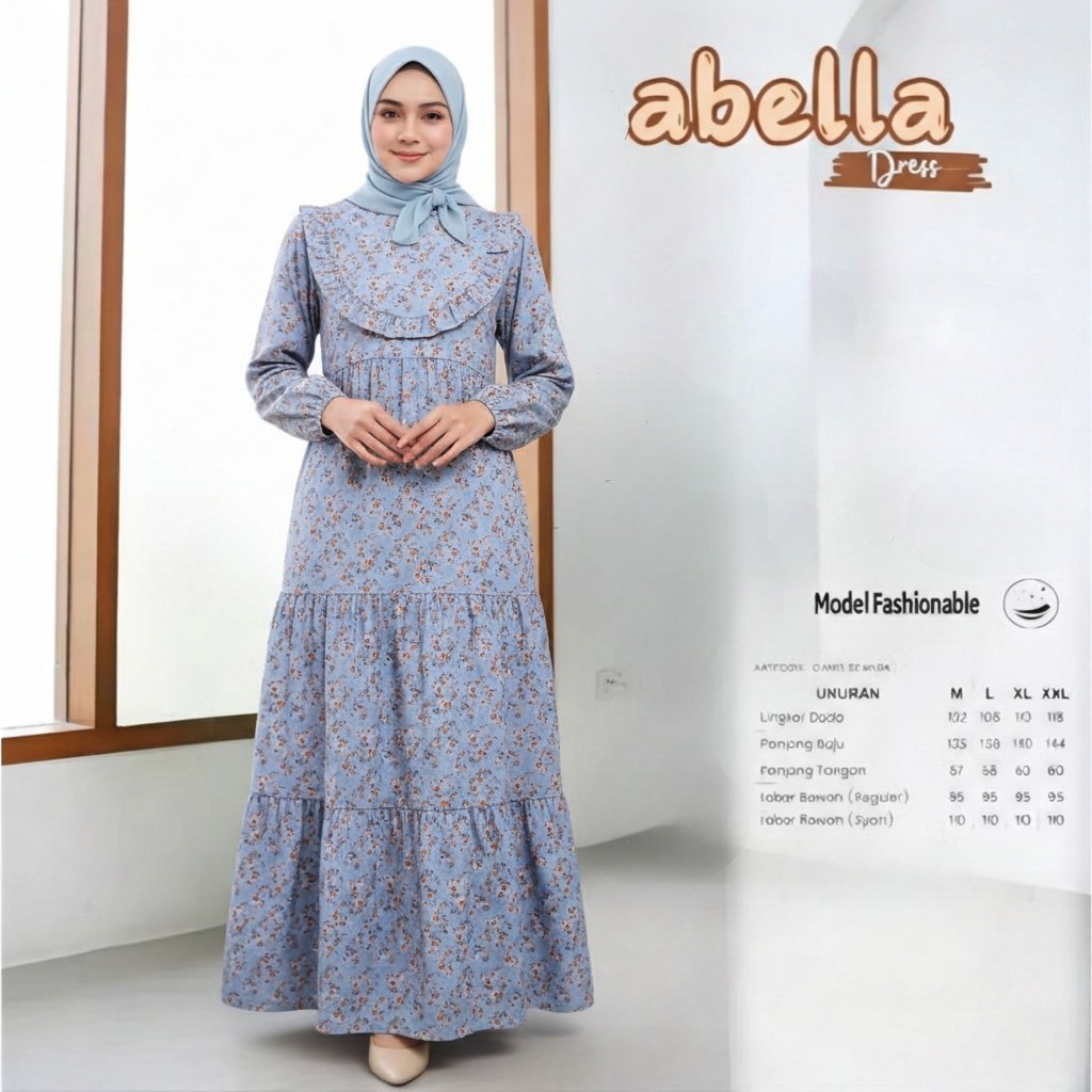 DISKON GAMIS HAURA - REMPEL SUSUN MOTIF BUNGA - HOMEYDRESS GAMIS MUSLIM LEBARAN - TERBARU