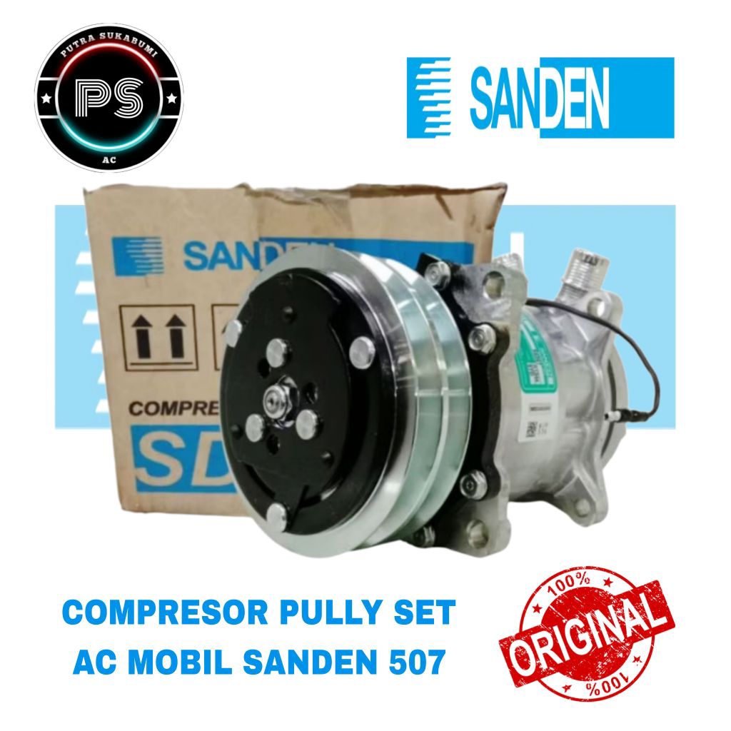 COMPRESOR KOMPRESOR AC MOBIL ORIGINAL SANDEN 507