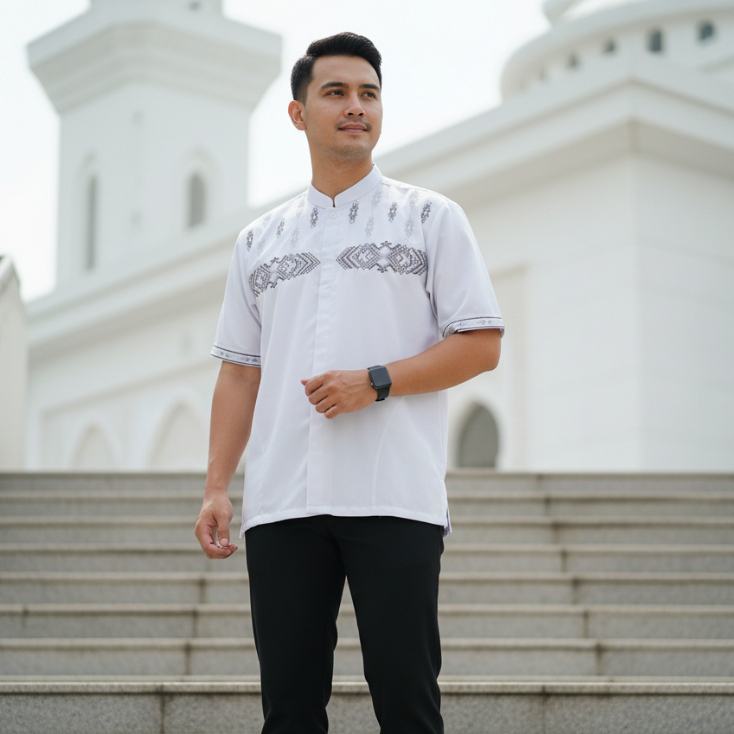 BAJU KOKO MUSLIM BORDIR KOMPUTER BAHAN KATUN TOYOBO PREMIUM