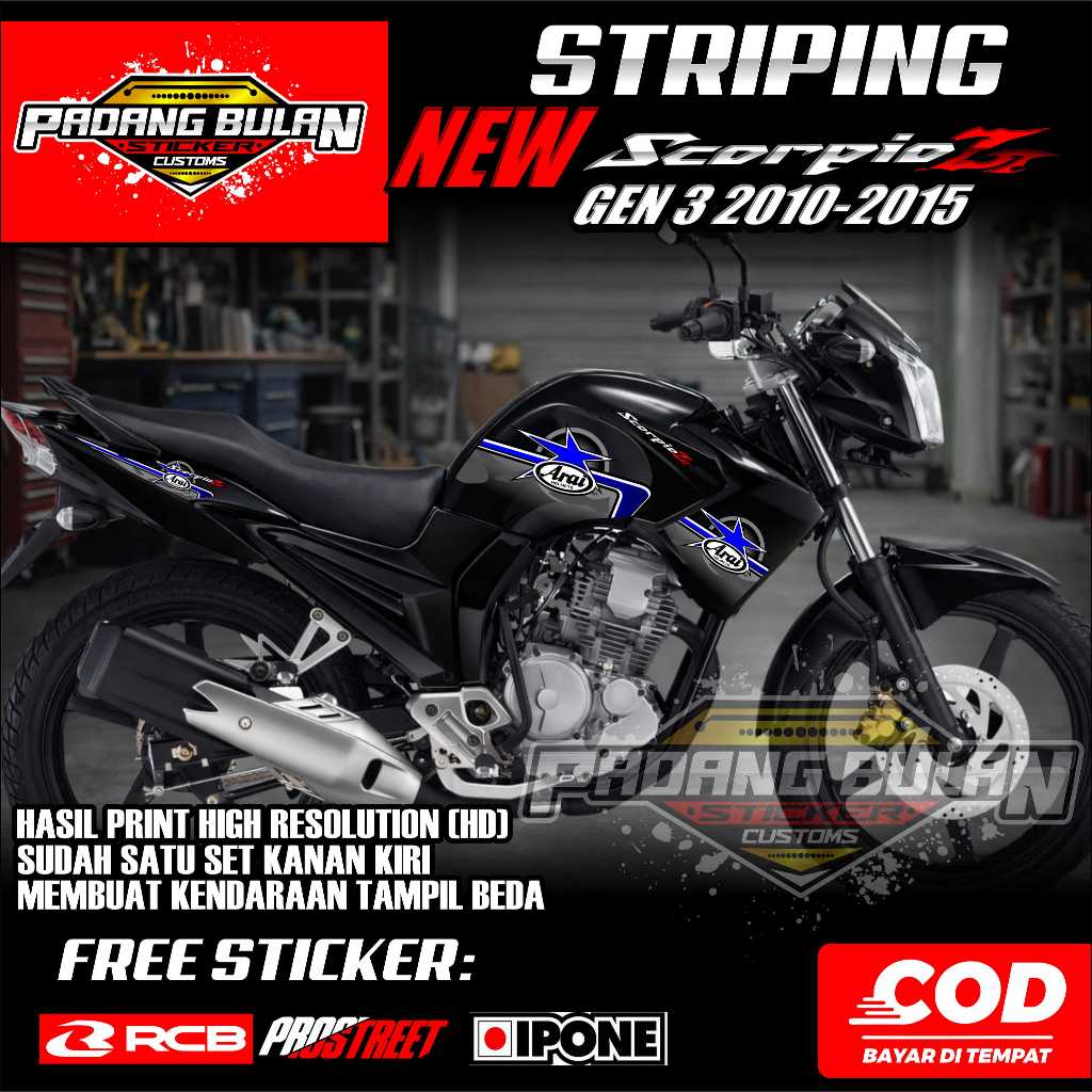STRIPING YAMAHA NEW SCORPIO Z GEN 3 2010-2015 / STRIPING VARIASI NEW SCORPIO Z GEN 3 ARAII GRAPHIX