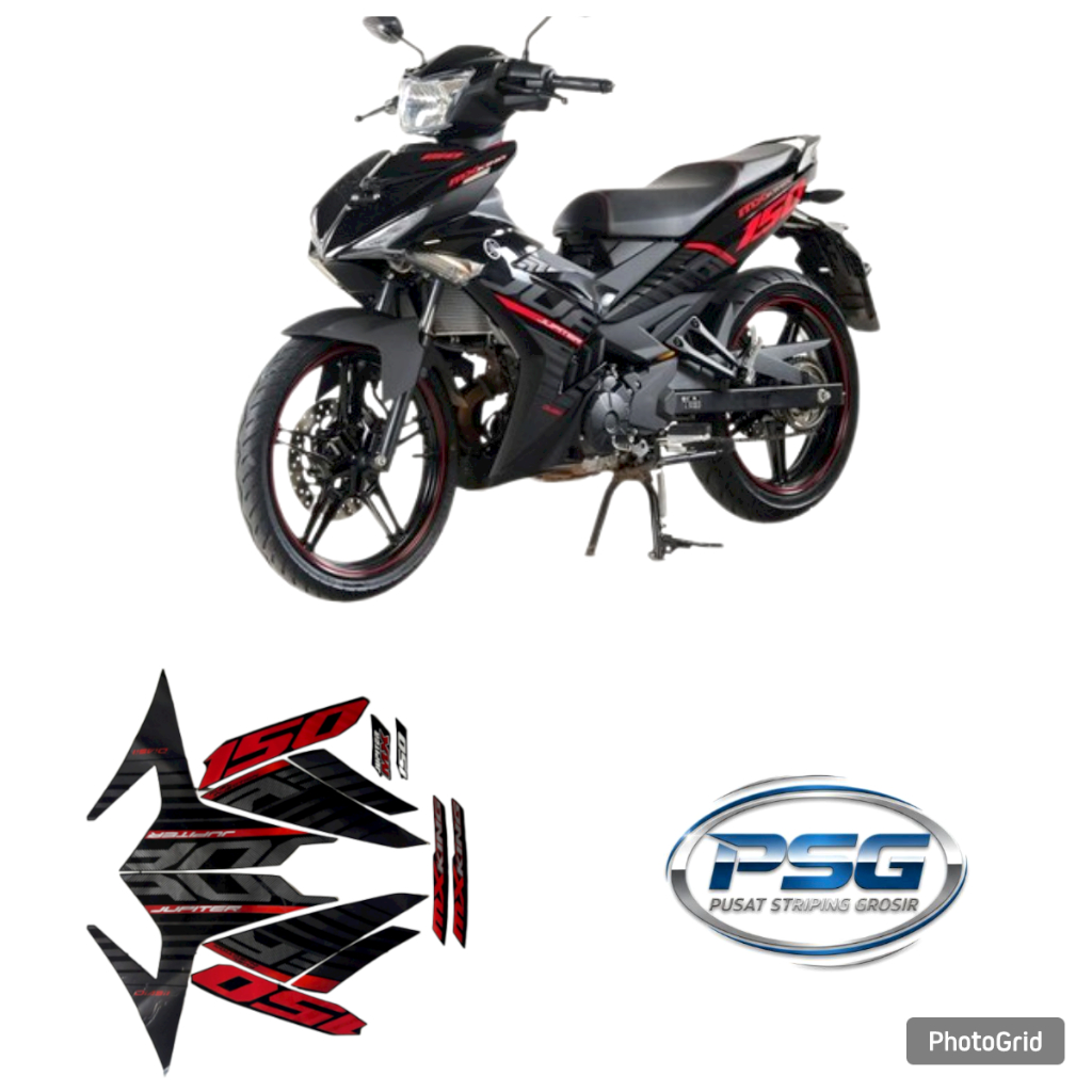 STICKER STRIPING LIS LES BODY MOTOR YAMAHA JUPITER MX KING 2015 2016 WARNA MOTOR FULL HITAM