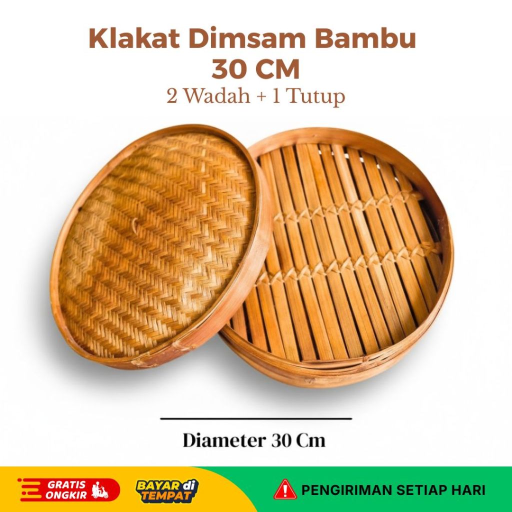 Anyaman Nusantara / KLAKAT DIMSAM BAMBU 30 CM - KUKUSAN BAMBU 30 CM - UNTUK MAKANAN