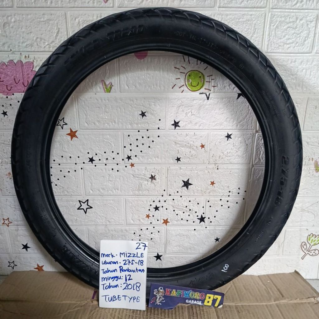 ban bekas MIZZLE TUBETYPE ukuran 275-18