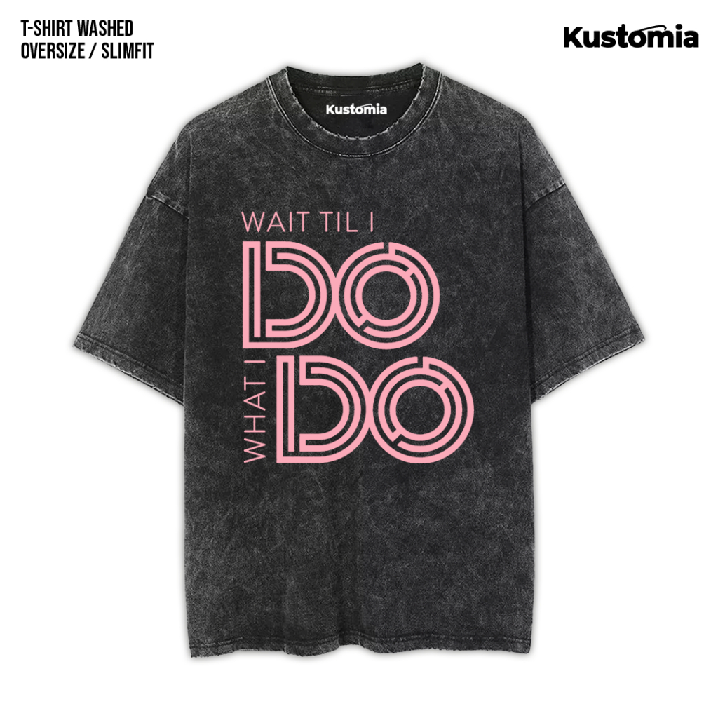 KUSTOMIA Kaos BLACKPINK Washed T-shirt Black White | BP-11