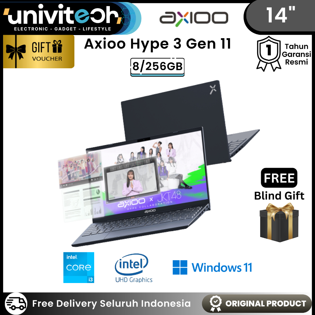 Laptop Axioo Hype 3 Gen 11 Intel Core i3-11254G4 8/256GB 14" FHD IPS Intel UHD Graphics Windows 11