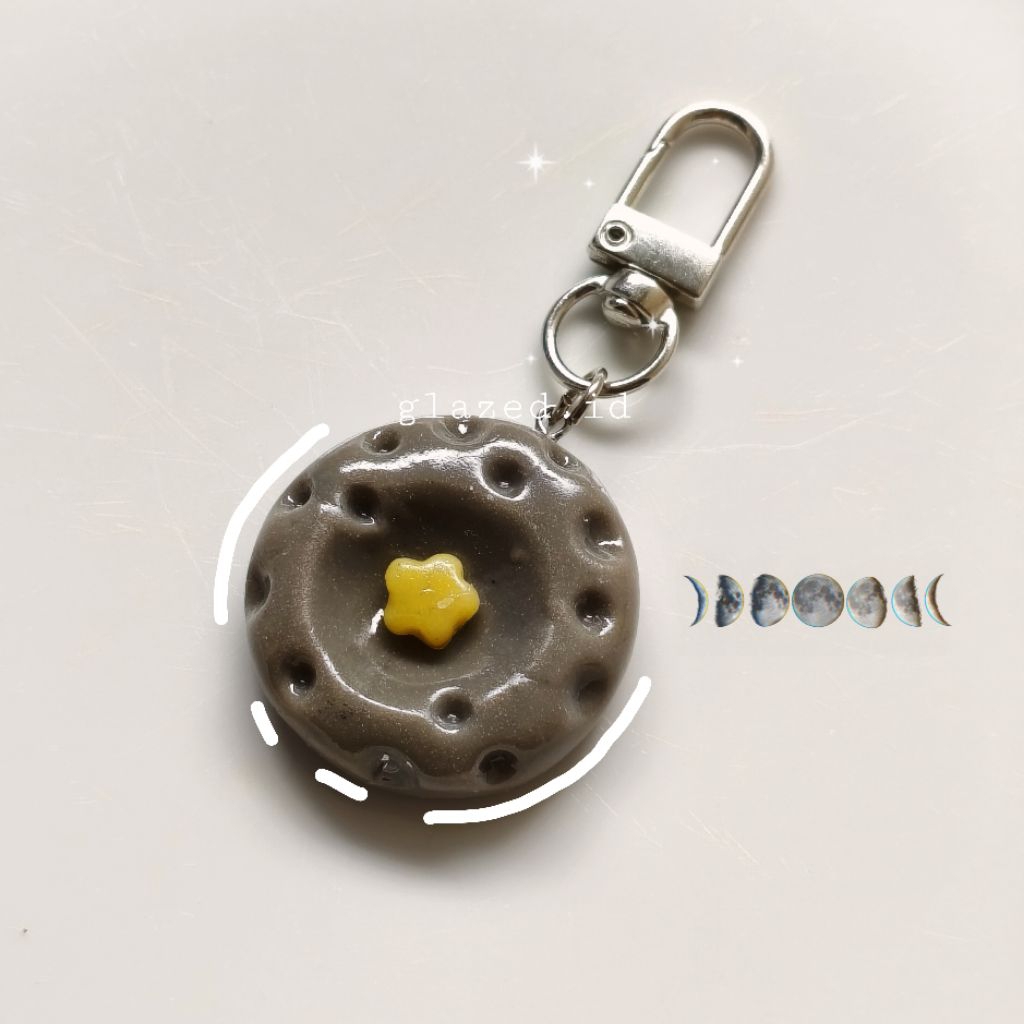 Glazed - Moon Worry Stone Keychain