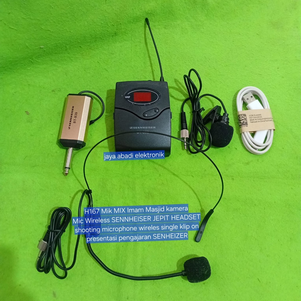 H167 Mik MIX Imam Masjid kamera Mic Wireless SENNHEISER JEPIT HEADSET shooting microphone wireles si