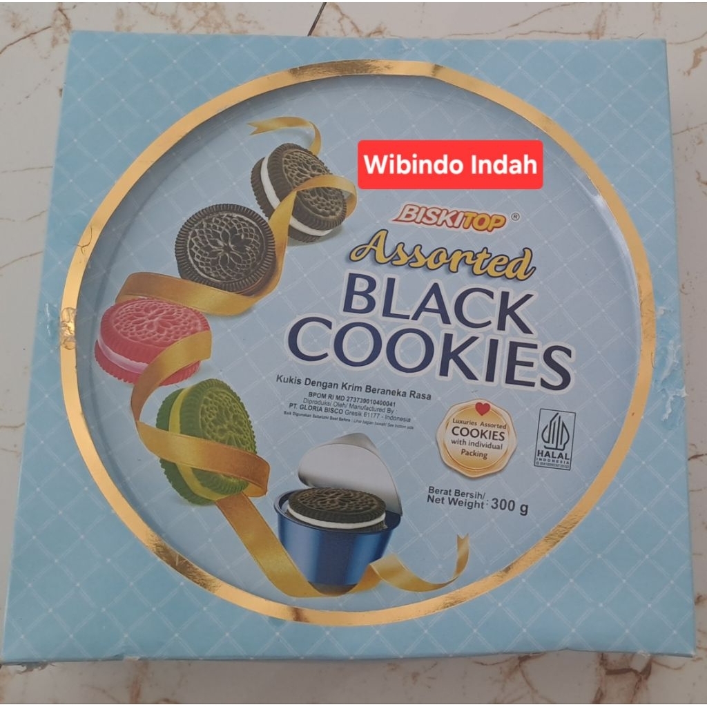 Biskitop black cookies asorted 300 gr kaleng