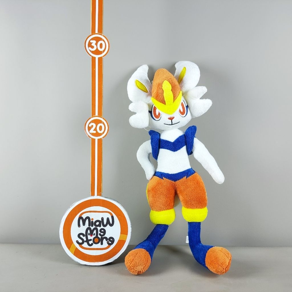 Boneka Pokemon Kelinci Perubahan Scorbunny, Raboot, Cinderace Original Banpresto Plush