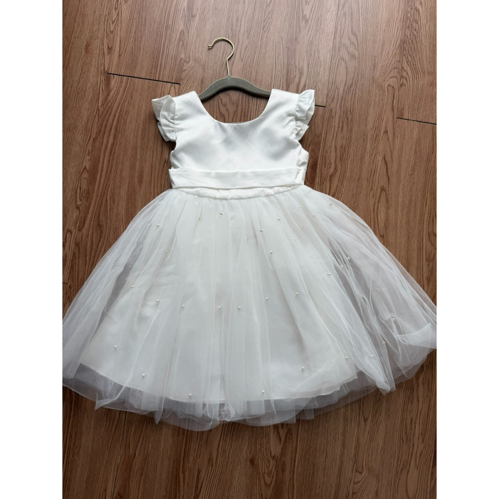 brand new party dress tutu anak 5 tahun putih white terusan anak perempuan